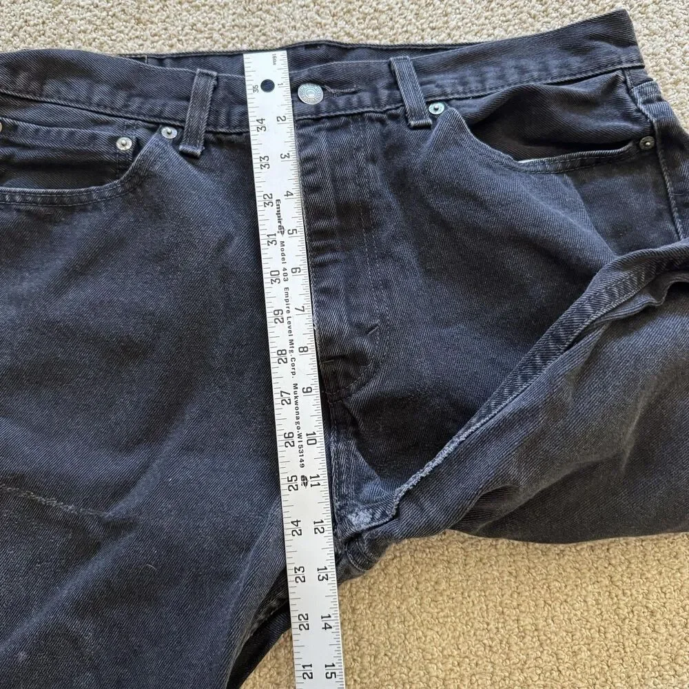 Levi's 505 Jeans Mens 36x32 Black Dark Wash Regular Straight Denim 5 Pocket